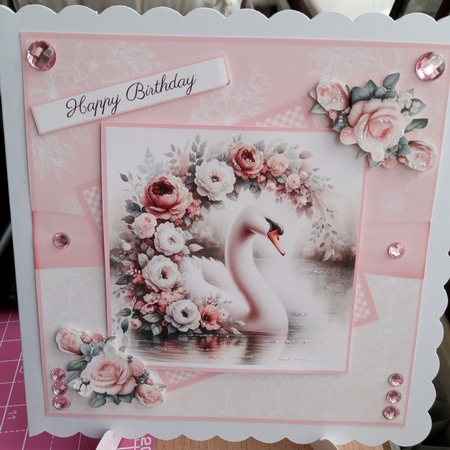 Graceful Floral Swans by Joyce Edwards