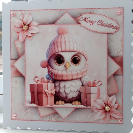 Pink Winter Owl Mini Kit  by Joyce Edwards