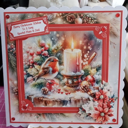 Robin And Candle Light - 7x7 Mini Kit by Joyce Edwards