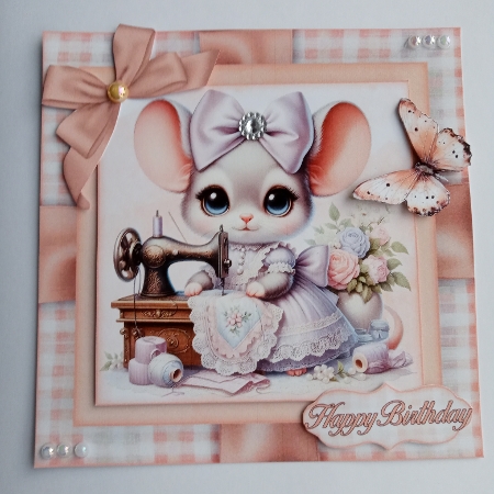 Sewing Mouse Mini Kit  7X7 by Joyce Edwards