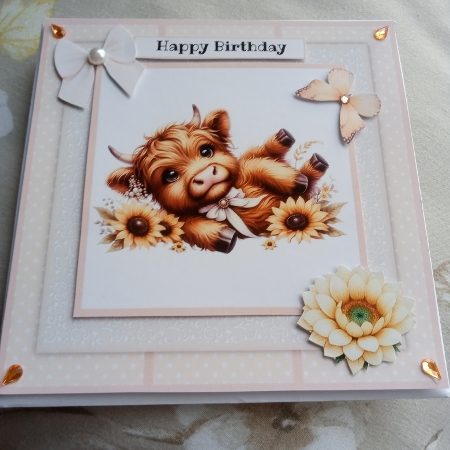 Sunflower Highland Cows by Joyce Edwards