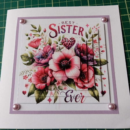 Best Sister Ever 2 Card Front with Pyramid  by Joyce Edwards