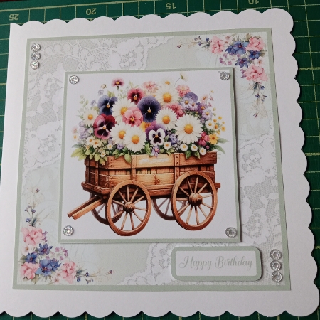 Flower Carts Card Fronts 6x6 by Joyce Edwards