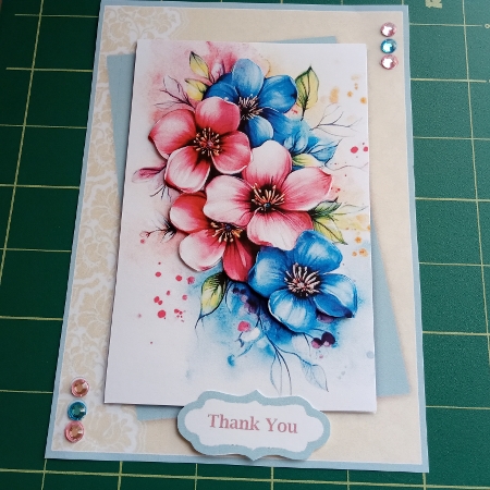 Pink And Blue Flowers For You 3 by Joyce Edwards