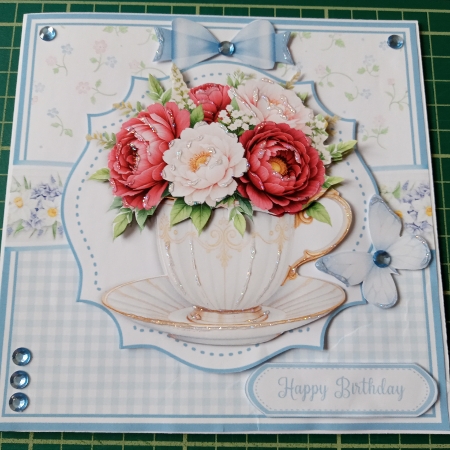 TEACUP FLOWERS 6x6 5x7 by Joyce Edwards