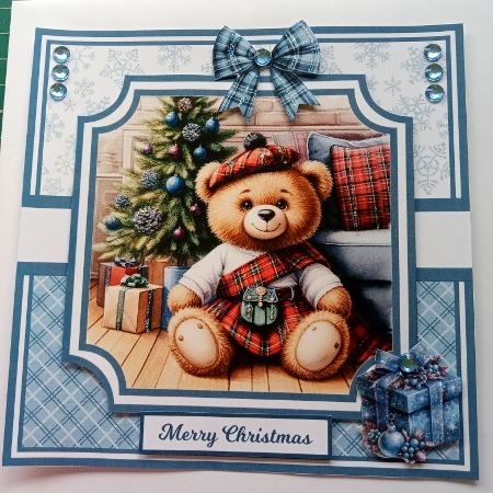 TARTAN TEDDY 6x6 5x7 by Joyce Edwards