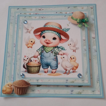 Minikit Piglet is feeding the Animals by Joyce Edwards