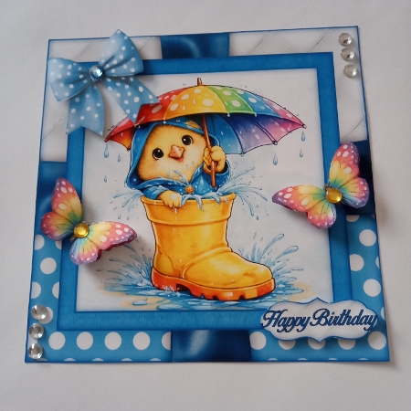 Rainy Days Chick Mini Kit 8X8 by Joyce Edwards
