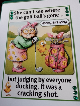 Whers the golf ball gone 5x7 by Joyce Edwards
