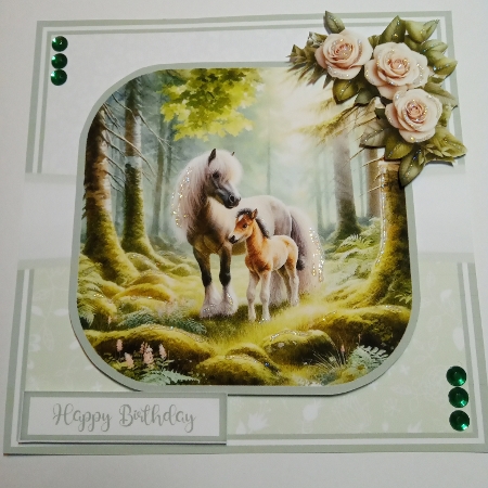 FOREST HORSES 5x7 6x6 request by Joyce Edwards