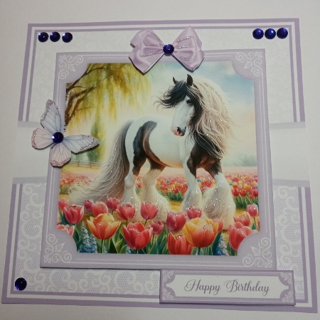 SPRING HORSES 5x7 6x6 request by Joyce Edwards