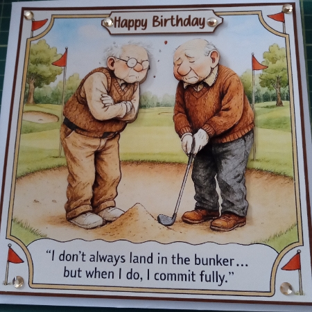 Golfing in the bunker by Joyce Edwards
