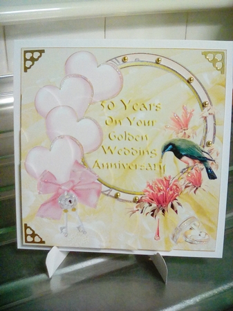 Golden Anniversary Card Front by Joyce Edwards