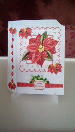 Pretty Red Poinsettia with Bow Folded Book by Joyce Edwards