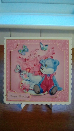 Teddy Tea Cup Card Front Kit. 1 by Joyce Edwards