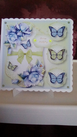 Butterfly Trio - Blue Roses by Joyce Edwards