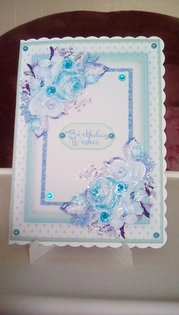 A5 Beautiful Blue and Green Roses by Joyce Edwards