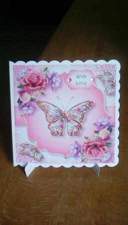Beautiful Butterfly - Belle Epoque Roses 8x8 by Joyce Edwards