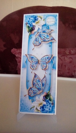 Beautiful Butterflies - Hydrangea & Lily Lge DL by Joyce Edwards