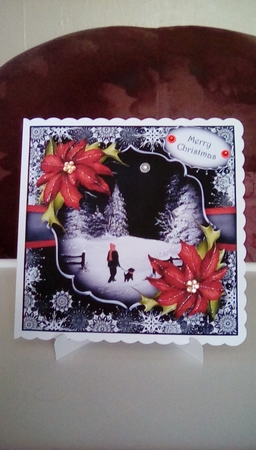 Snowflakes Border - Midnight Christmas Walk by Joyce Edwards