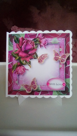 Art Nouveau Bright & Butterflies - Twilight Roses 8x8 by Joyce Edwards