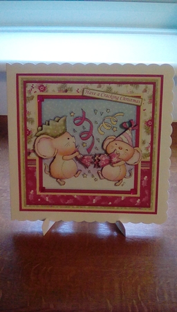 CHRISTMAS CRACKER MICE 7.5 Decoupage & Insert Mini Kit by Joyce Edwards