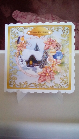 Christmas Cottage Robin Mini Kit by Joyce Edwards