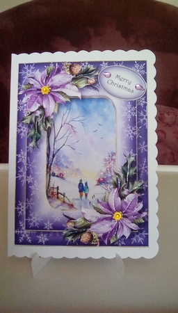 Double Frame Christmas Scene - A Christmas Walk A5 by Joyce Edwards