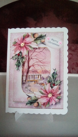 Double Frame Christmas Scene - Christmas Sunset A5 by Joyce Edwards