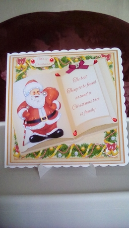 Beautiful Gold Open Book Santa 8x8 by Joyce Edwards