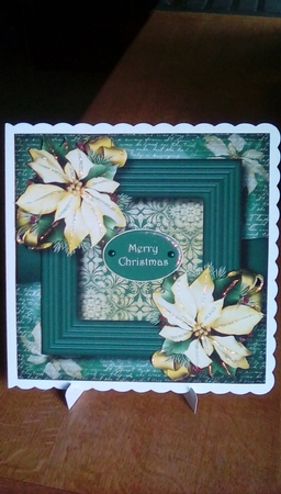 Vintage Damask Christmas - Ivory Poinsettias by Joyce Edwards