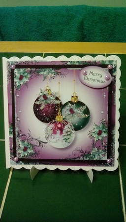 Beautiful Bauble Trio 8x8 by Joyce Edwards