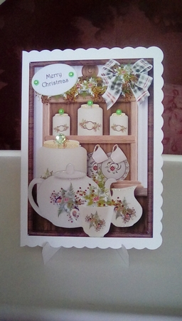 The Kitchen At Christmas - Time For Tea A5 by Joyce Edwards