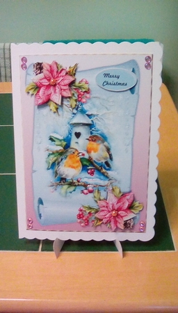 Christmas Robins Scroll Mini Kit by Joyce Edwards
