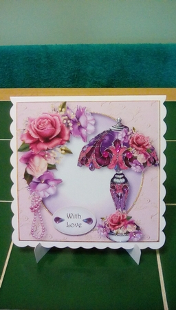 The Tiffany Lamp - Belle Epoque Roses 8x8 by Joyce Edwards