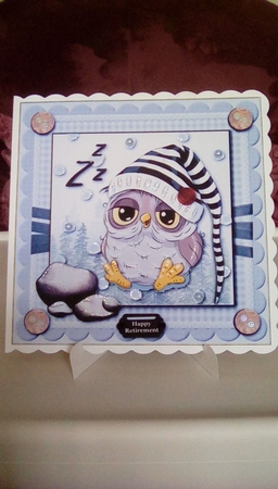 Sleepy Little Owl Card Topper 2 by Joyce Edwards