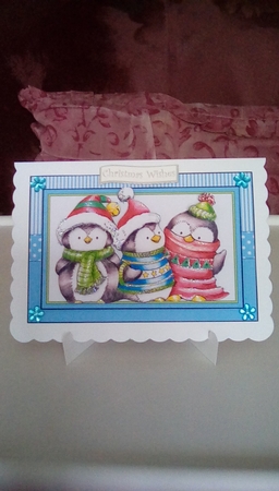 Penguin Trio (Blue/Green) by Joyce Edwards