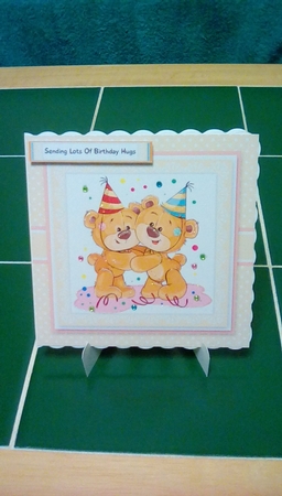 Wishing You A Beary Happy Birthday Topper Plus Insert by Joyce Edwards