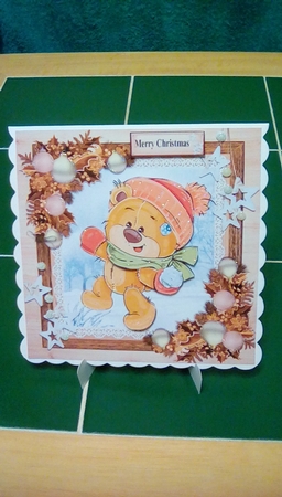 Gorgeous Teddy Bear In Wooden Frame 8x8 by Joyce Edwards