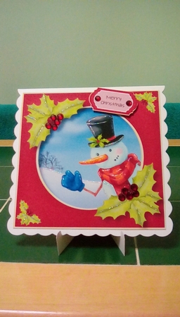 Peek-A-Boo Snowman 8x8 by Joyce Edwards