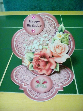 Pink Roses Easel Card Kit by Joyce Edwards