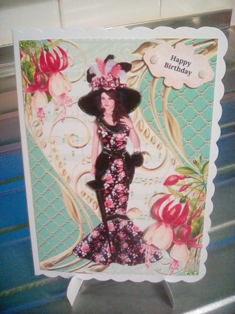 Elegant Victorian Lady Card Front by Joyce Edwards