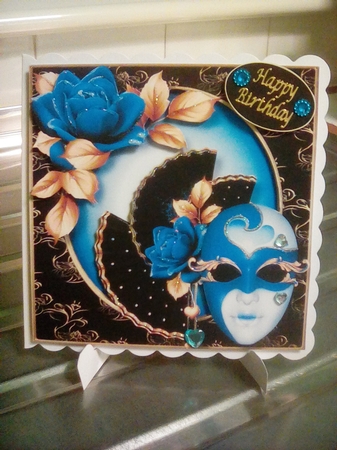 Masked Valentine - Blue Roses by Joyce Edwards