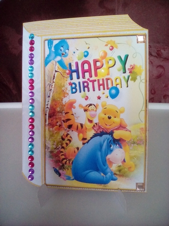 pooh bear with friends in the meadows A5 Folded book by Joyce Edwards