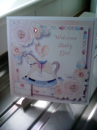 Welcome Baby Girl 8x8 by Joyce Edwards