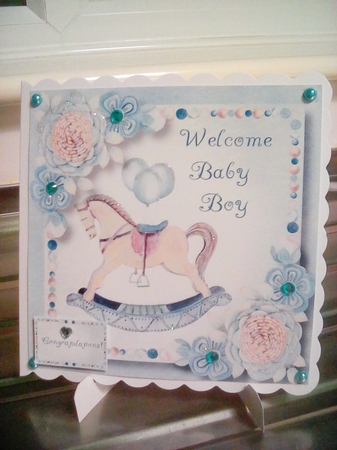 Welcome Baby Boy 8x8 by Joyce Edwards