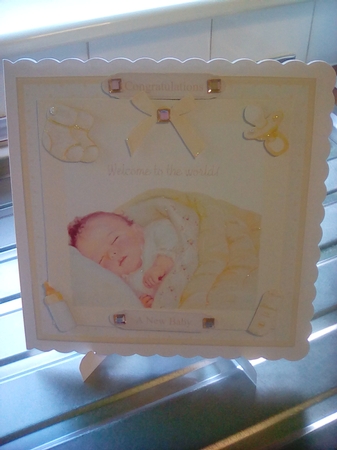 New Baby Neutral Unisex Card Mini Kit & Decoupage by Joyce Edwards