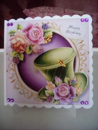 Fabulous Hat & English Roses 8x8 by Joyce Edwards