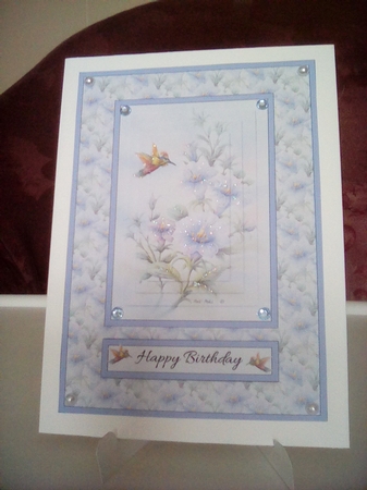 Lovely Rob Pohl Watercolor Flowers Pyramid Topper (Blue) by Joyce Edwards