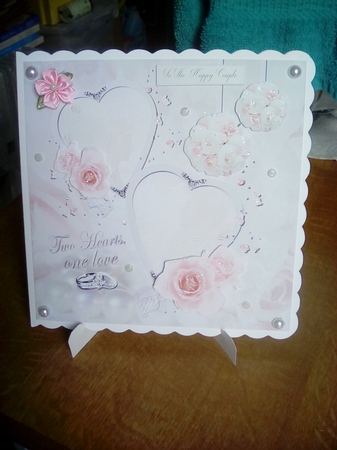 Roses Wedding Card Front With Decoupage by Joyce Edwards